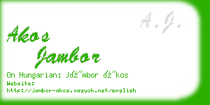 akos jambor business card
